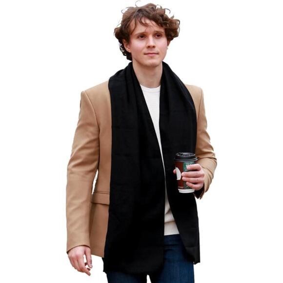 New Men's Winter Scarf Soft Warm Long Cashmere Feel Scarves - Picture 1 of 7